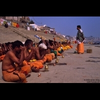 Religion ceremony beside the Ganges, Varanasi