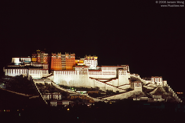 Potala Palace illuminated at night