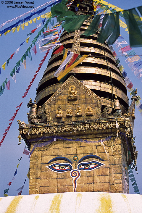The top of Swayambhunath stupa