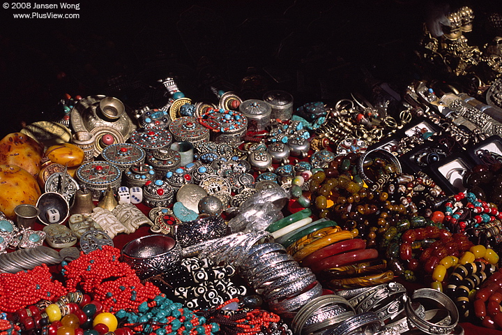 Jewelry on market stall, Barkhor, Lhasa