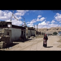 A woman pass through Zanda old town