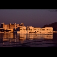 Lake Palace & City Palace at sunset