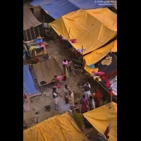 Pilgrims living in tents during the Magh Mela festival in Sangam, Allahabad