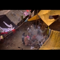 Pilgrims living in tents during the Magh Mela festival in Sangam, Allahabad
