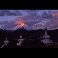 Meili Snow Mountain at sunrise seen from Feilaisi, Yunnan, China