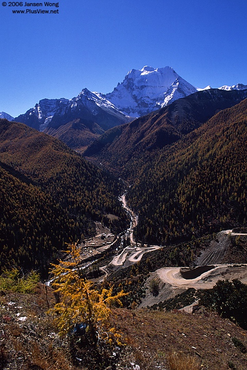 Mt. Chenresig view from the road to Yading Nature Reserve