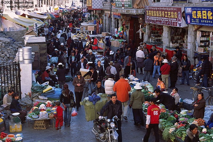 Street corner of Tromsikhang Market, Lhasa