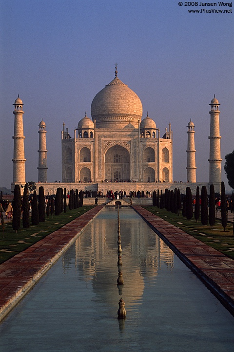 Taj Mahal reflecting in the watercourses