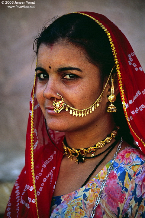 A woman wearing nose ring, Jodhpur