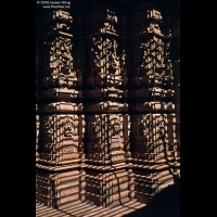 Carved stone columns in a Jain temple, Jaisalmer