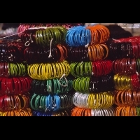 Colorful plastic bangles on street stall, Udaipur